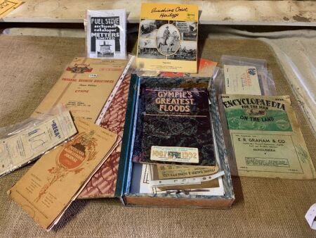Assorted Lot of Gympie History including Advertising Flyers, Agriculture Journal, Business Directory, Flood Records etc