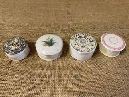 4 Antique Ointment Pots - As Is