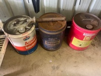 2 x 20L Oil Tins + Pump - Amco and Ampol