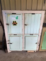 Antique Painted 4 Door Cupboard - App. 1060mm x 600mm x 1360mm