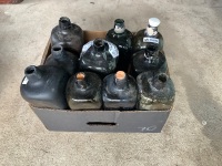 Asstd Lot of Antique Gympie Black Glass Gin Bottles