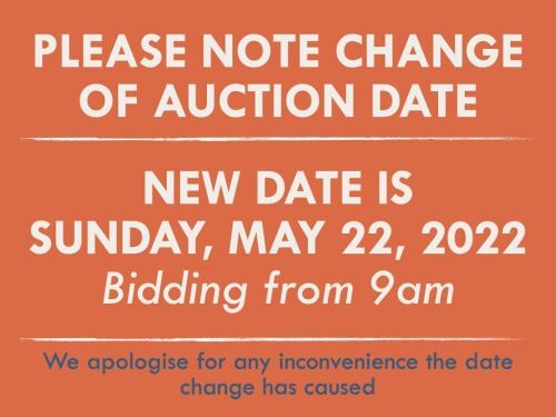 PLEASE NOTE NEW AUCTION DATE - MAY 22, 2022