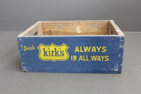 Vintage Blue Painted Kirks Drinks Crate