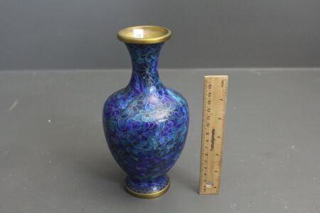 Blue Chinese Cloisonne Vase