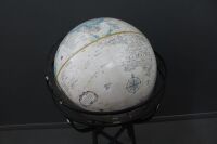 Large Gimbal Mounted World Globe on Floor Standing Wrought Iron Stand - 2