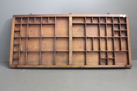 Antique Polished Printers Tray for Wall Hanging Collection