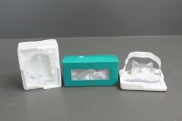 3 x Crystal Paperweights - 2 Still in Box inc. Cat and Shoe - 3