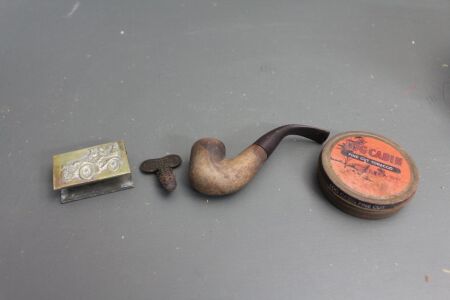 Asstd Pipe Smoking Lot inc. Briar Pipe and Terry's Hedgehog Pipe Reamer