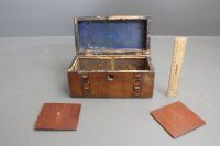 Antique Domed Top Inlaid Tea Caddy for Restoration + Buttons Inside - 2