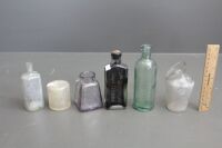 6 x Asstd Glass Bottles inc. Savar's Measure, Harvey Brisbane Essence, Amethyst Glue, Unspillable Inkwell, 1840's Perfume, Docker's Strawdi - 2