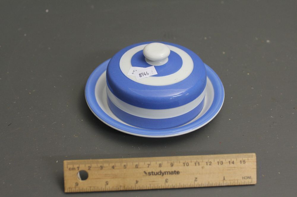 Vintage TG Green Cornishware Butter / Cheese Dish Green Backstamp