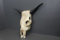 Contemporary Timber Carved Cow's Skull - 2