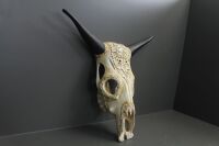 Contemporary Timber Carved Cow's Skull - 3