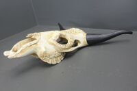 Contemporary Timber Carved Cow's Skull - 5