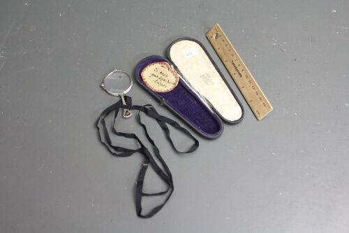 Antique Sprung Lorgnette in Original Sydney Jewellers Case