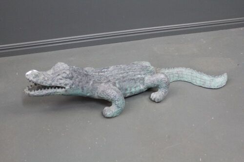 Vintage Cast Alloy Garden Croc - Repaired at Tail