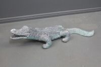 Vintage Cast Alloy Garden Croc - Repaired at Tail