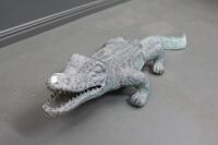 Vintage Cast Alloy Garden Croc - Repaired at Tail - 2