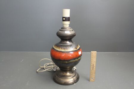 Vintage Mid Century Pottery Lamp Base with Lustre Glaze - No Shade