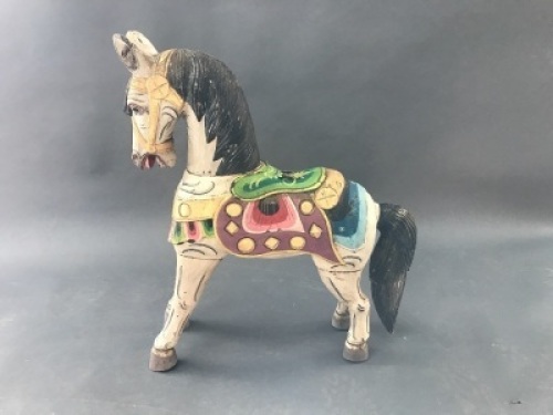 Carved & Painted Timber Horse