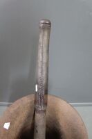 Huge Antique Cast Iron Gold Mining Pestle and Mortar on Timber Block - 5