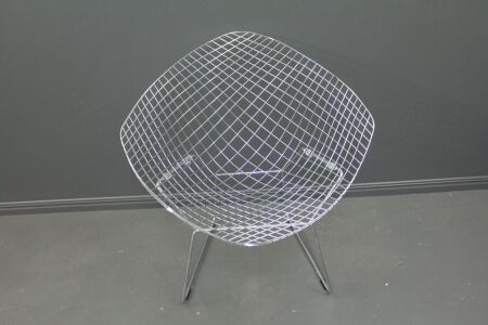 Replica Mid Century Chromed Steel Bertoia Diamond Chair