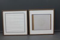 Pair of American Oak Glazed and Mounted Picture Frames