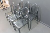 Set of 6 Moulded Perspex Replica Armless Ghost Chairs - 2