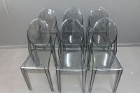 Set of 6 Moulded Perspex Replica Armless Ghost Chairs - 3