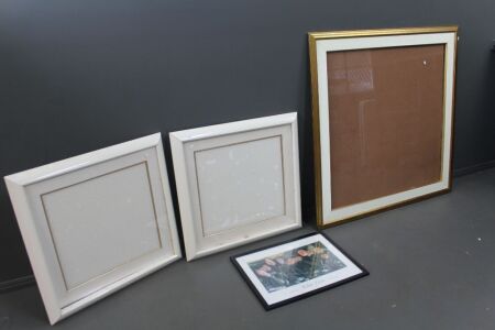 Asstd Lot of Large Glazed Picture Frames + Black Frame Tulip Print