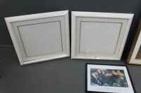 Asstd Lot of Large Glazed Picture Frames + Black Frame Tulip Print - 2