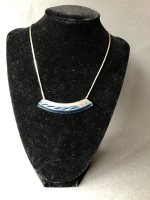 Sterling Silver and Blue Glass Pendant on S/S Chain