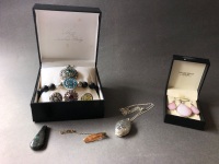 Asstd Lot of Jewellery inc. S/Silver Necklace & Earring Set + Costume Jewellery