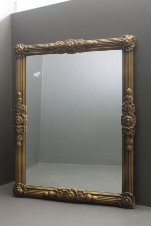 Vintage Timber and Gilt Gesso Mirror with Floral Motifs