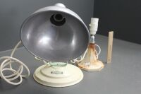 2 X Vintage Lamps - 1 Bakelite Desk Lamp with Movable Head - 1 Sol Tan Alloy Heat/Sun Lamp - 2