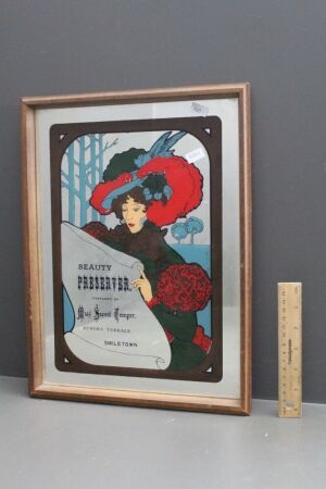 c1970's Vintage Art Nouveau Style Chemists Advertising Mirror