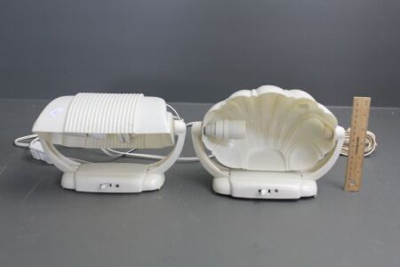 2 x Similar Vintage Bakelite Desk / Bankers Lamps - 1 Art Deco 1 Shell - Shades Revolve