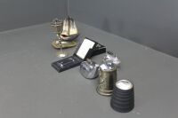 Asstd Lot of 5 Desk / Table Lighters inc. Wedgwood + Boxed Ronson Pocket Lighter + Bone Boat Ashtray - 2