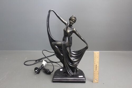 Art Deco Style Contemporary Bronzed Lady Table Lamp