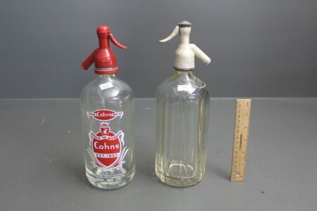 2 Vintage Soda Syphons - Cohns & Schweppes