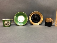 2 Vintage Coffee Cans & Saucers - 3