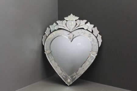 Contemporary Heart Shaped Venetian Mirror