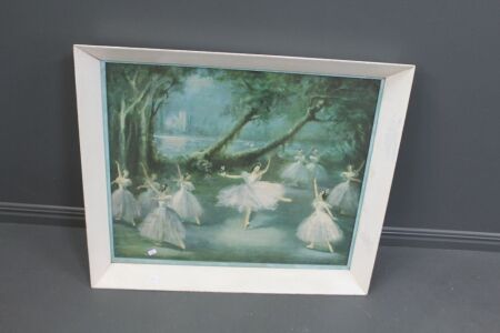 Large Heavily Framed Mid Century Giselle Ballet Print