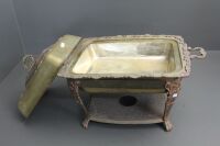 Huge Vintage Brass and Copper Serving Dish on Stand - No Heater - 5