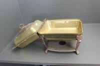 Huge Vintage Brass and Copper Serving Dish on Stand - No Heater - 6