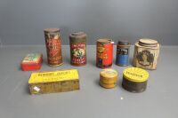 Asstd Lot of Vintage Household Tins - Some Full - Inc Anchor Chicory, Bushells Tea, Fowlers Coffee, Lion Vanilla Custard etc