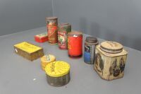 Asstd Lot of Vintage Household Tins - Some Full - Inc Anchor Chicory, Bushells Tea, Fowlers Coffee, Lion Vanilla Custard etc - 2