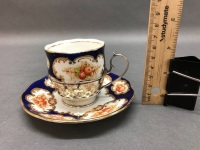 Royal Albert Demitasse Cup and Saucer with Sterling Silver Cup Holder