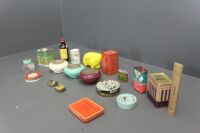 Asstd Lot of Vintage Tins & Dishes inc. Shaving, Singer , HMV and Money Boxes - 2