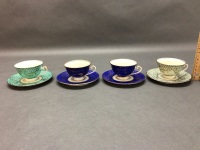 4 x Vintage Alca Cups and Saucers